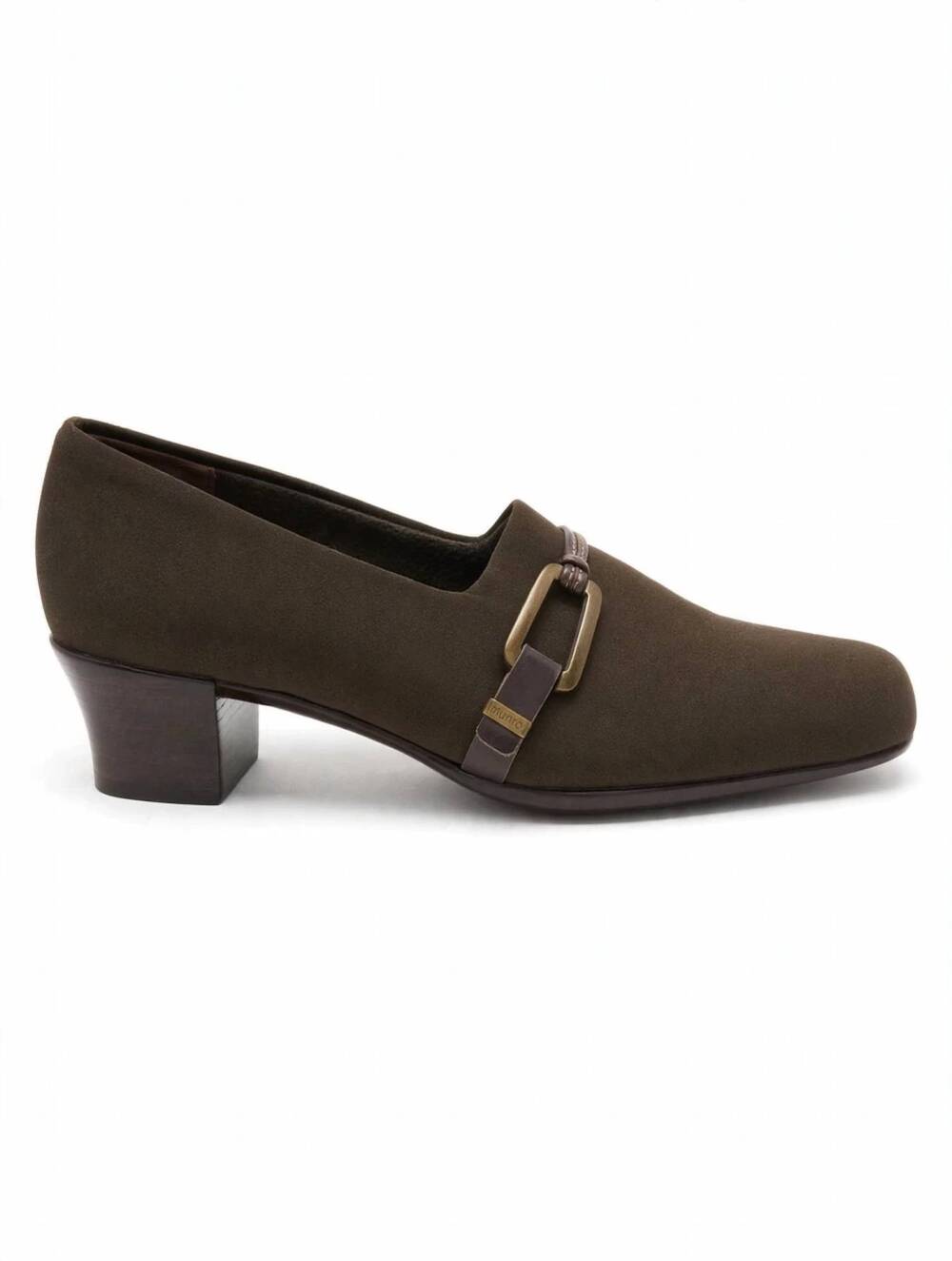 NEW MUNRO women's cindi heels in brown stretch fabric